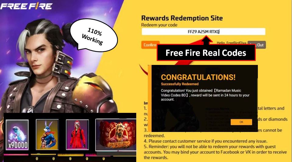 Free Fire Redeem Codes